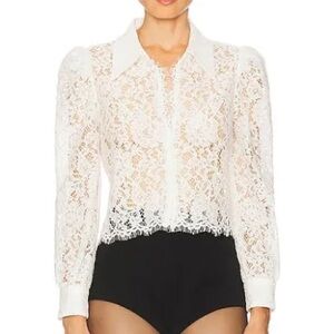 L’Agence White Lace Top